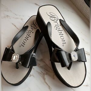 Brighton platform bow sandals | Bowie wedge flip flop